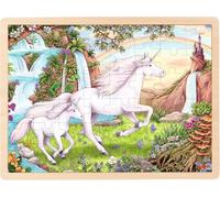 GOKI- Encaje Unicornio Unicorn Puzzles de Madera, Multicolor (57366)
