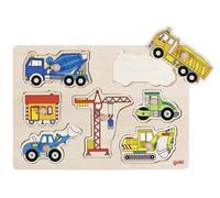 Goki- Encaje, vehículos de construcción, Multicolor (57593)