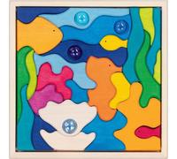 goki Evolution 58341 - Puzzle de Paisaje con Luces Marinas de Madera y Cristal para niños, fomenta la Creatividad y la imaginación, Juguete Educativo sostenible, Fabricado en Europa, Juego de 30