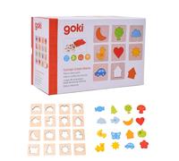 Goki- Feel-a-Pair Rompecabezas Juego de Memoria de Madera, Multicolor, Small (56