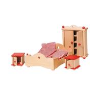 Goki 51954 - Dormitorio, 4-Pieza, casa de muñecas Muebles