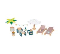 Goki - Goki Houten Poppenhuis Tuinmeubelset Mallorca (Importación USA) NUEVO