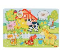 GOKI- Granja Animal, Encaje No Aplica Juegos de acción y Reflejos, Multicolor, ú