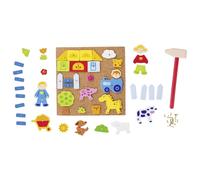 Goki Juego De Martillos Granja 52 Piezas Juego De Martillos De Madera 58555