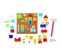 Goki Juego Puzzles De Madera Martillo Y Set De Clavos, Ciudad, Multicolor, Medium (Gollnest & Kiesel 58556.0)