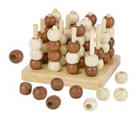 Goki Tic-Tac-Toe Juego De Madera Juego Familiar Juego De Estrategia 3-D HS058
