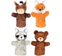 Goki 51803 Hand Puppets, Animals Arino, Funu, Wassti and Baru, Mixed