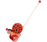 Goki- Mariquita Florah J Juguete de Madera Para Empujar, Color rojo (54950)
