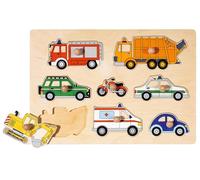 GOKI- Puzzles de Madera Medios de Transporte, Encaje, Multicolor (57996)