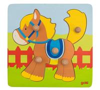 Goki - Puzzle Encaje con Caballo, 5 Piezas, de Madera (Gollnest & Kiesel 57555.0)