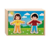 GOKI- Puzzle para Vestir al niño y niña Rompecabezas, Color (Multicolor), 36 Stück (57475)
