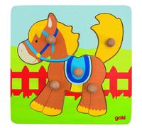 Goki Puzzles de Madera Encaje Caballo, Multicolor, 21cm x 21cm (Gollnest & Kiese