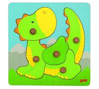 GOKI- Puzzles de Madera Encaje Dragón, Multicolor (57553)