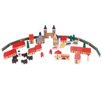 Goki- Puzzles de Madera, Puzzles de Madera GOKIMi pequeño Pueblo, Multicolor (1) (TT050)