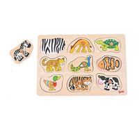 GOKI- Puzzles de maderaPuzzles de maderaGOKIEncaje con Dibujos escondidos Zoo, M