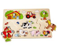 Goki- Puzzles de maderaPuzzles de maderaGOKIGranja Vi, Encaje, Multicolor (1)