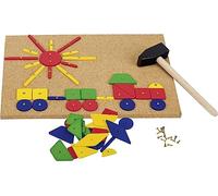 GOKI- Puzzles de maderaPuzzles de maderaGOKIMartillo y Set de Clavos, Multicolor, Small (1)