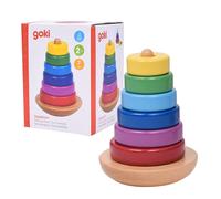 Goki 58925 - Torre de Madera con Anillos apilables de Colores