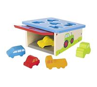 Goki- Vehículos Puzzles de Madera - Caja de Formas, Multicolor (58668)