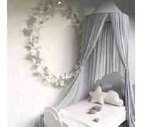 Goklmn Dosel de cama infantil con cúpula redonda, cortinas de cama hemisféricas de gasa, mosquiteras para bebés, cortinas de cama de princesa y príncipe, tienda de campaña para niños, gris