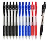 GOKOI Pack 12 Mixto Bolígrafos Retráctiles y Recargables, Punta Media 1,0 mm, Escritura Suave y Fluida, Blíster Práctico para Oficina, Escuela y Hogar, 6 Negro, 4 Azul y 2 Rojo