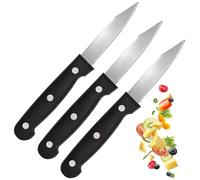 GOKOI PACK 3 Cuchillos de Fruta Acero Inoxidable 18.2x1.6 cm, Afilados y Ligeros, Mango Ergonómico Antideslizante, Ideal para Cortar Alimentos Pequeños, Prácticos para Cocina y Uso Diario