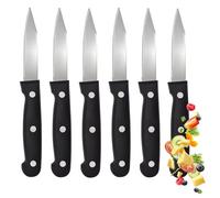 GOKOI PACK 6 Cuchillos de Fruta Acero Inoxidable 18.2x1.6 cm, Afilados y Ligeros, Mango Ergonómico Antideslizante, Perfectos para Cortar Alimentos Pequeños, Prácticos para Cocina y Uso Diario