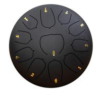 Gokoti Tambor de lluvia negro de 10 pulgadas y 11 tonos para exteriores, tambor de lluvia de jardín, tambor de chakra de lluvia, tambor etéreo, tambor de mano