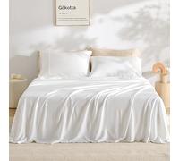 GOKOTTA Sábanas refrescantes tamaño Queen para dormir con calor, sábanas de bambú suave y transpirables con 4 correas elásticas en las esquinas, bolsillo de 16 pulgadas, promesa de calidad de por vida