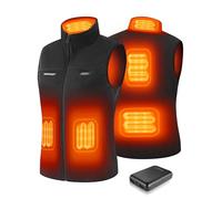 Gokozy Chaleco Calefactable Mujer con Batería 10000 mAh, Chaleco de Forro Polar con 5 Zonas de Calefacción, 3 Niveles de Temperatura, Lavable, Cálido para Invierno Exterior