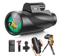 Goksy - Monocular HD de 15 x 52 Pulgadas para Adultos de Alta Potencia con Adaptador de teléfono y trípode, monocular Compacto con Prisma BAK4 y Lente FMC, monoculares para Caza, observación de Aves,