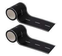 Goktvai 2 Rollos Cinta Carretera Negra, 10m Cinta Carretera Recta para Coches Juguete Reutilizable & Fácil Quitar Cintas Carreras para Suelos Planos Pistas Sin Residuos Juego Infantil
