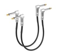 Goktvai 2uds Cable Conexión Guitarra, 30cm Ángulo Recto Cable Patch Guitarra Auxiliar 6,5mm Pedalera Efectos Instrumento Sin Ruido Cables de Conector para Mezclador Bajos Eléctricos