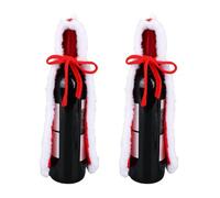 Goktvai 2uds Capas de Botellas de Vino Navideñas, Cubre Suéteres Punto con Forma Botella Roja y Blanca Ideal para Decorar La Mesa Navideña y La Fiesta