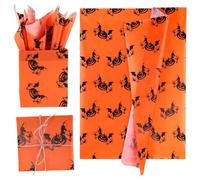 Goktvai 30uds Papel de Halloween, 50x35cm Papel Seda con Estampado Calabaza Malvada para Decoración Fiestas Halloween Suministros para Envolver Regalos Manualidades Bricolaje