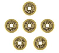 Goktvai 6uds Monedas Chinas I Ching, 2,7cm Monedas Chinas de la Suerte Feng Shui Chino Práctico Dispositivo de Adivinación para Decorar el Hogar Oficina Coche y Bolso