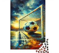 GOL de Fútbol Arte Puzzle de 1000 Piezas Papel Juego de Puzzle 1000 Piezas para Adultos Escena Pintura al Óleo Relajante Hogar Regalo 38x26cm/1000pcs