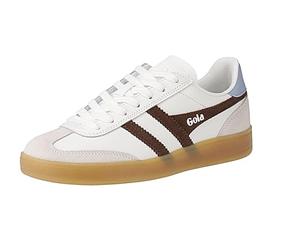 Gola Viper Leather - Zapatillas para mujer - White-Dark-Brown-Air-Gum, White Dark Brown Air Gum, 40 EU