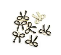 (Gold 1 A) 100Pcs Butterfly Knot Hairpiece Accessories Bowknot Pendant for Bracelet Necklace Clothing Embellishment for Daily Use