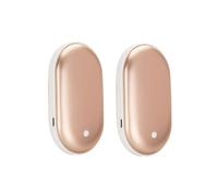 (Gold) 2 Pack Rechargeable Hand Warmers Usb Power Bank Electric Pocket Heater Warmer