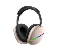 (Gold) AKZ MAX10 Head-mounted RGB Wireless Bluetooth Music Headset With Microphone, Supports TF Card