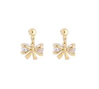Gold Amarillo de 18k Pendientes Colgantes para Mujeres, Bowknot con Pendientes Redondos Peridot Colgantes para Mujeres Oro