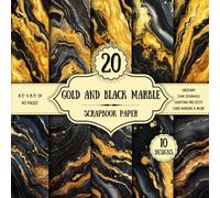 Gold and Black Marble Scrapbook Paper: 20 Double-Sided Decorative Sheets | for Crafting Projects, Origami, Wrapping & Decoupage | 8.5 x 8.5 inch