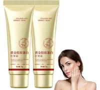 Gold And Collagen - Crema antiarrugas, crema facial reafirmante de colágeno antienvejecimiento, reduce las arrugas y las líneas finas, reafirma hidratante profunda de larga duración