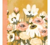 Gold and pink Moody Floral notebook journal - JuniBerry Art co - hand drawn artistic cover - dot grid paper, 162 pages