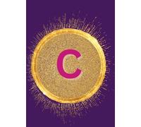 Gold and purple C Initial Lined Notebook A5
