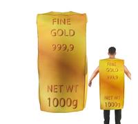 Gold Bar Costume | Adult Halloween Fancy Dress For & Womens