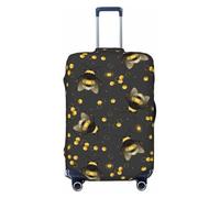 Gold Bees Grey Cool Black Fundas de equipaje de viaje - Fundas elásticas para maletas protectoras para equipaje de 18 a 32 pulgadas, Negro -, CH