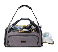 Gold BJJ Jiu Jitsu Duffle Bag - Waterproof Pocket for Sweaty Gi, Rashguard, or Shoes - The Duffel Bag for Martial Arts Gear, Boxing, MMA, and More (Grey)
