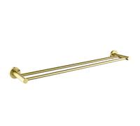 Gold Brushed Bathroom Accessories Hardware Set Towel Bar Rail Toilet Paper Holder with Cover Towel Ring Paper Holder Robe Hook,Double Towel Bar (Double Towel Bar)